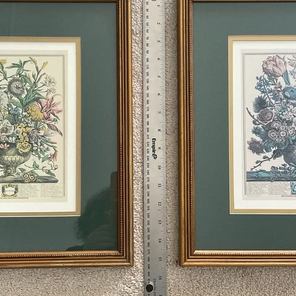2 Framed Matted Vintage Floral Flower Botanical Bouquet Prints Litho Robert Furb - Picture 4 of 14